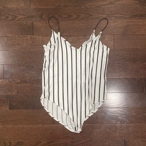 Black & White Striped Bodysuit